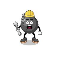 personagem ilustração do demolição bola com 404 erro vetor
