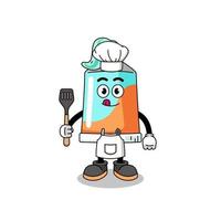 mascote ilustração do pasta de dentes chefe de cozinha vetor