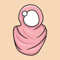 ilustração do uma muçulmano mulher lenço de cabeça ou hijab vetor