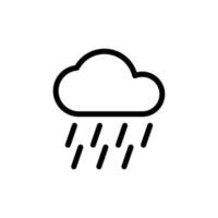 chuvoso clima ícone isolado em Preto. chuvoso clima símbolo adequado para gráfico Projeto e sites em uma branco fundo. ícone vetor