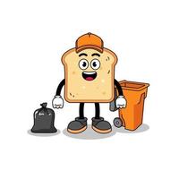 ilustração do pão desenho animado Como uma lixo colecionador vetor
