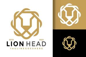 elegante oriental leão cabeça logotipo logotipos Projeto elemento estoque vetor ilustração modelo