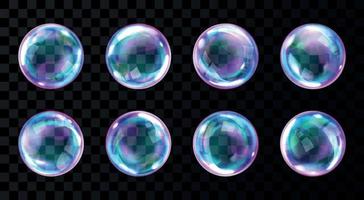 Sabonete arco Iris bolhas com reflexões vetor