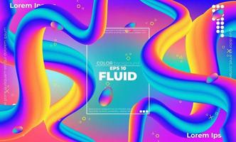 padrão de cor fluida abstrato de fundo gradiente líquido de cor neon com estilo de movimento dinâmico geométrico moderno adequado para papel de parede, banner, plano de fundo, cartão, ilustração de livro, página de destino, vetor