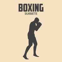 boxe jogador silhueta vetor estoque ilustração