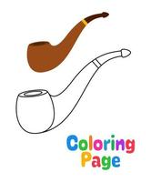 coloração página com fumar tubo para crianças vetor