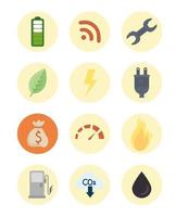 conjunto de ícones de alternativas de energia vetor
