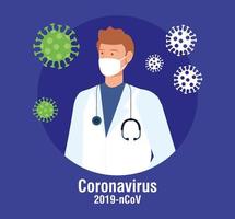 banner médico para pandemia de coronavírus vetor