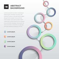 modelo de folheto abstrato, círculos de borda de estilo de papel colorido.