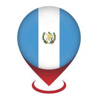 ponteiro de mapa com contry guatemala. bandeira da Guatemala. ilustração vetorial. vetor