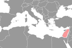 levantine mar em a mundo mapa. vetor ilustração.