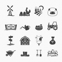 ilustração conjunto de ícones de fazenda vetor