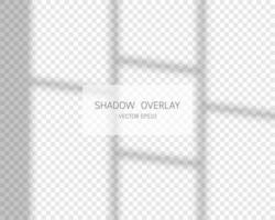 efeito de sobreposição de sombra. sombras naturais da janela isolada em fundo transparente. ilustração vetorial. vetor