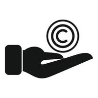 Cuidado direito autoral ícone simples vetor. público meios de comunicação vetor