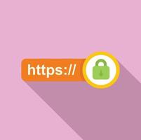 rede ssl certificado ícone plano vetor. seguro dados vetor