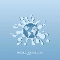 mundo água dia fundo , cumprimento cartão ou poster para campanha Salve  água. Salve  a água vetor