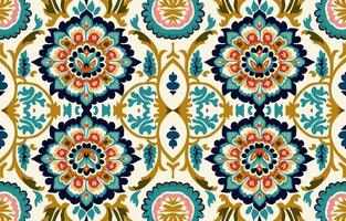 padrão de tecido sem costura floral. tecido abstrato linha têxtil gráfico flor antiguidade. flores étnicas vetor ornamentado elegante estilo retrô vintage de luxo. design de impressão de arte floral para têxteis, roupas.