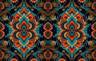 étnico ikat tropical desatado padronizar. abstrato tradicional folk Antiguidade gráfico tecido linha. textura têxtil impressão Projeto fundo vetor ilustração ornamentado elegante luxo vintage retro estilo.