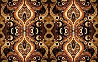 africano ikat paisley desatado padronizar Castanho tom. abstrato tradicional folk Antiguidade gráfico paisley linha. textura têxtil vetor ilustração ornamentado elegante luxo vintage retro estilo.