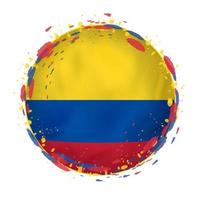 volta grunge bandeira do Colômbia com salpicos dentro bandeira cor. vetor