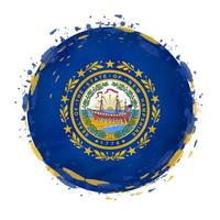 volta grunge bandeira do Novo Hampshire nos Estado com salpicos dentro bandeira cor. vetor