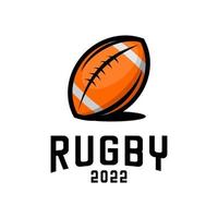 logotipo da bola de rugby vetor