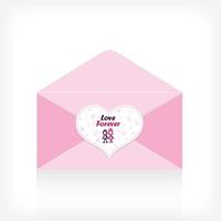 amor carta com Rosa papel envelope vetor