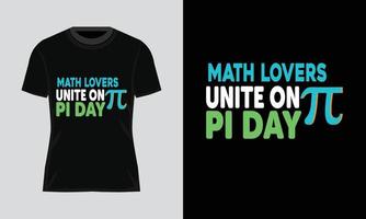 pacote de design de camiseta do dia pi. camiseta pi. design de camiseta de matemática. gráficos vetoriais do dia do pi vetor