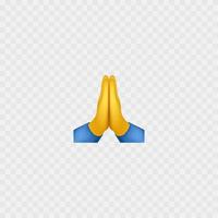 oração mãos emoji. guardada mãos. isolado em branco. vetor