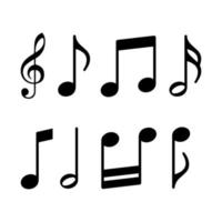 música notas isolado em branco fundo. vetor música símbolos.