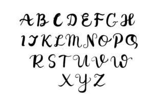 escrito a mão caligrafia letras clássico alfabeto. capital cartas conjunto vetor
