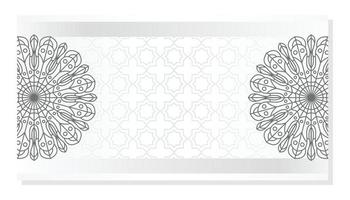 islâmico cinzento fundo, com lindo mandala enfeites. vetor modelo para bandeiras, cumprimento cartões para islâmico feriados.