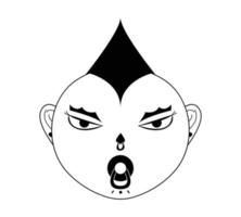 bebê face punk ícone. vetores, ilustrações, ícones, avatares e logotipos. vetor