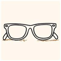 vetor ilustração. mão desenhado rabisco retro oculos de sol chifre orlado óculos. desenho animado esboço. decoração para cumprimento cartões, cartazes, emblemas, papeis de parede