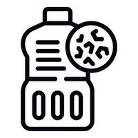 garrafa microplásticos poluição ícone esboço vetor. Comida cadeia vetor