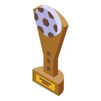 futebol troféu ícone isométrico vetor. copo prêmio vetor