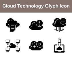 nuvem tecnologia vetor ícone conjunto