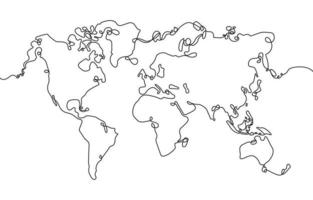 mundo mapa 1 linha acidente vascular encefálico vetor