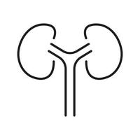 humano rim linha ícone. interno anatomia do renal órgão linear pictograma. médico urologia, Nefrologia esboço ícone. rins doença, diálise tratamento. editável AVC. isolado vetor ilustração.