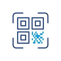 qr código scanner linha ícone. Varredura Código QR cor linear pictograma. tecnologia inscrição para identificação produtos esboço símbolo. em formação rótulo. editável AVC. isolado vetor ilustração.