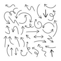 mão desenhado seta conjunto Preto placa ou símbolo elemento rabisco Projeto vetor
