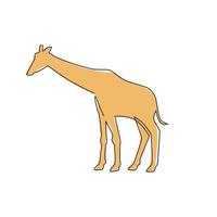 um desenho de linha contínua de girafa bonita para a identidade do logotipo do zoológico nacional. conceito de mascote animal girafa adorável para o ícone do parque de conservação. ilustração em vetor desenho gráfico linha única