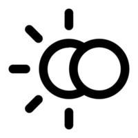 eclipse dentro esboço ícone. sol, lua, lunar, eclipse símbolo vetor