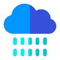 chuva estação dentro plano ícone. pesado chuva, nuvem, tempestade, clima vetor
