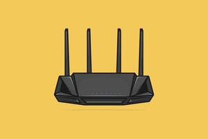 modem Internet roteador tecnologia dispositivo vetor ilustração. tecnologia objeto ícone conceito. sem fio rede roteador dispositivo vetor Projeto com sombra em Rosa fundo.