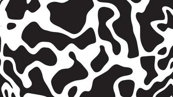 textura de pele de animal de padrão de vaca preto e branco vetor