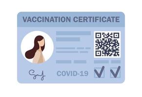 saúde Passaporte do vacinação para covid-19 ícone. vacinação certificado. covid-19 Eu iria cartão. coronavírus vacina. vetor plano ilustração