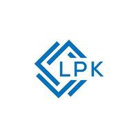 lpk carta logotipo Projeto em branco fundo. lpk criativo círculo carta logotipo conceito. lpk carta Projeto. vetor
