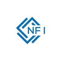 nfi carta logotipo Projeto em branco fundo. nfi criativo círculo carta logotipo conceito. nfi carta Projeto. vetor