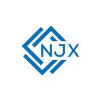 njx carta logotipo Projeto em branco fundo. njx criativo círculo carta logotipo conceito. njx carta Projeto. vetor